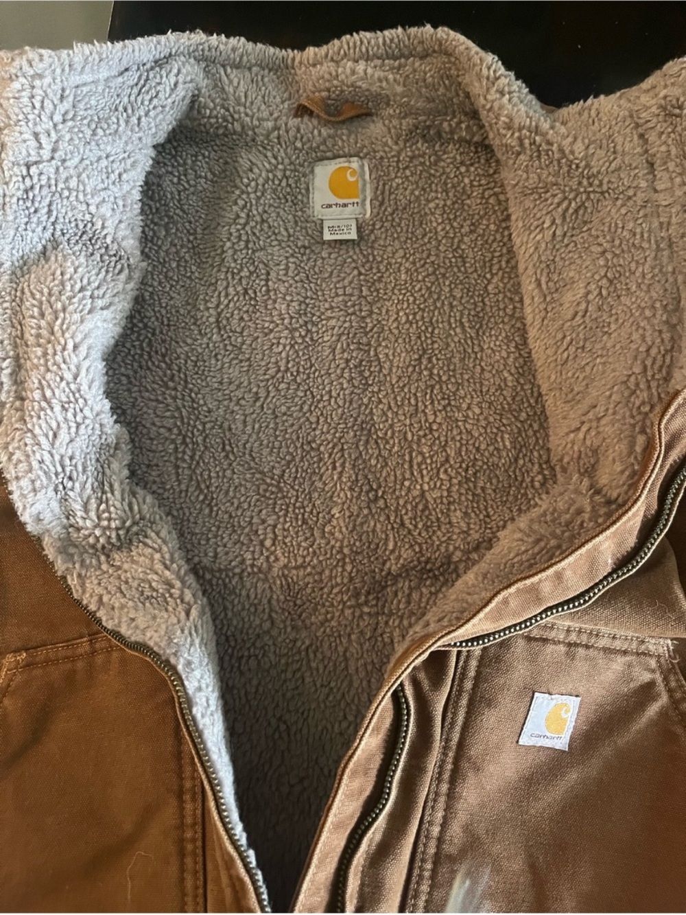 Carhartt women's Brown Sherpa Lined Work Vest - Picture 3 of 3